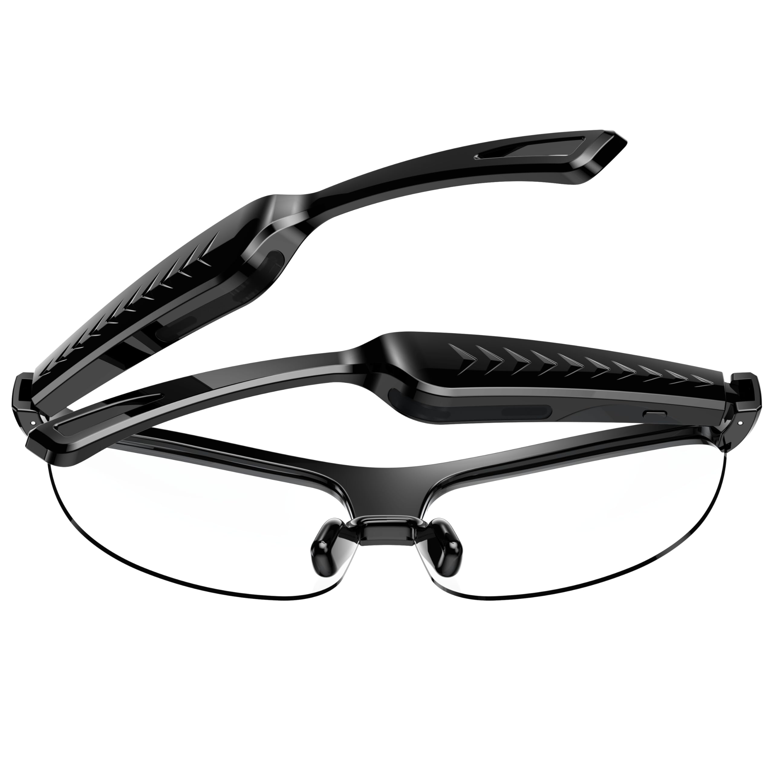 Domars Smart Glasses for Sports, AI Translator with 144 Languages, Bluetooth 5.0 Open-Ear Headphones, ENC Noise Cancelling, 4H Playtime, IPX5 Sweatproof, for Cycling/Running/Travel/Outdoor