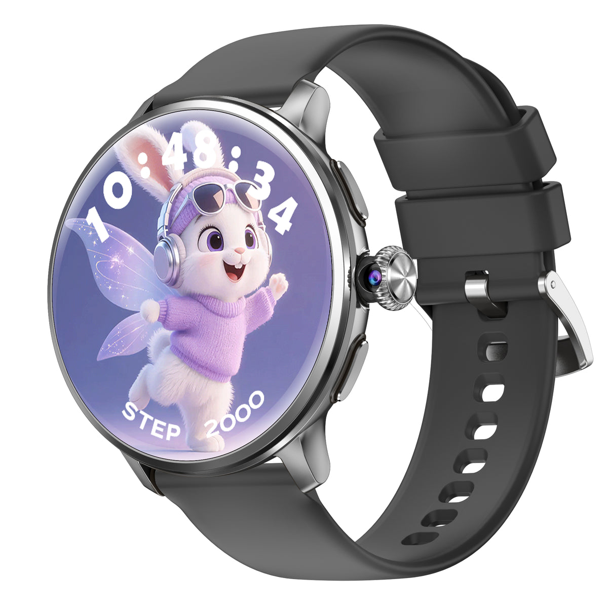 Smart Watch for Women 4G LTE Android Smartwatch with 1.65" AMOLED Screen, Diamond Bezel, Independent SIM Card, NFC Access Control, GPS Navigation, Fitness Tracking & Rotatable HD Camera