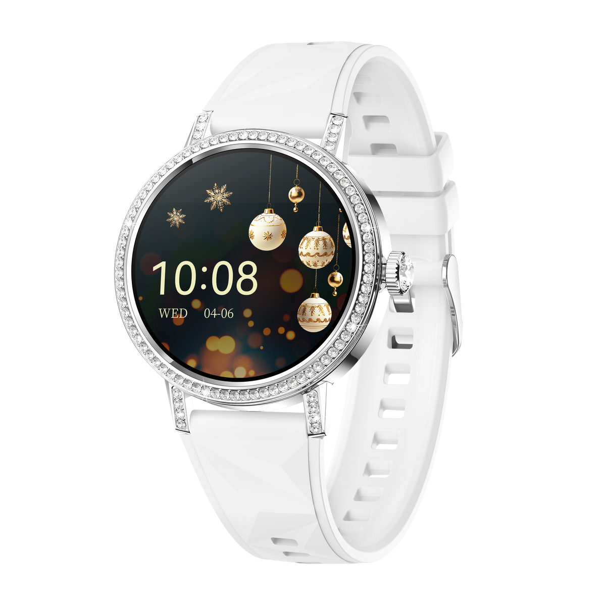 Smart Watch for Women, Diamond Encrusted Fitness Tracker, 1.27" HD Touch Screen IP67 Waterproof Smartwatch Compatible with iOS Android, Multi Sport Modes Long Battery Life Ladies Wrist Watch