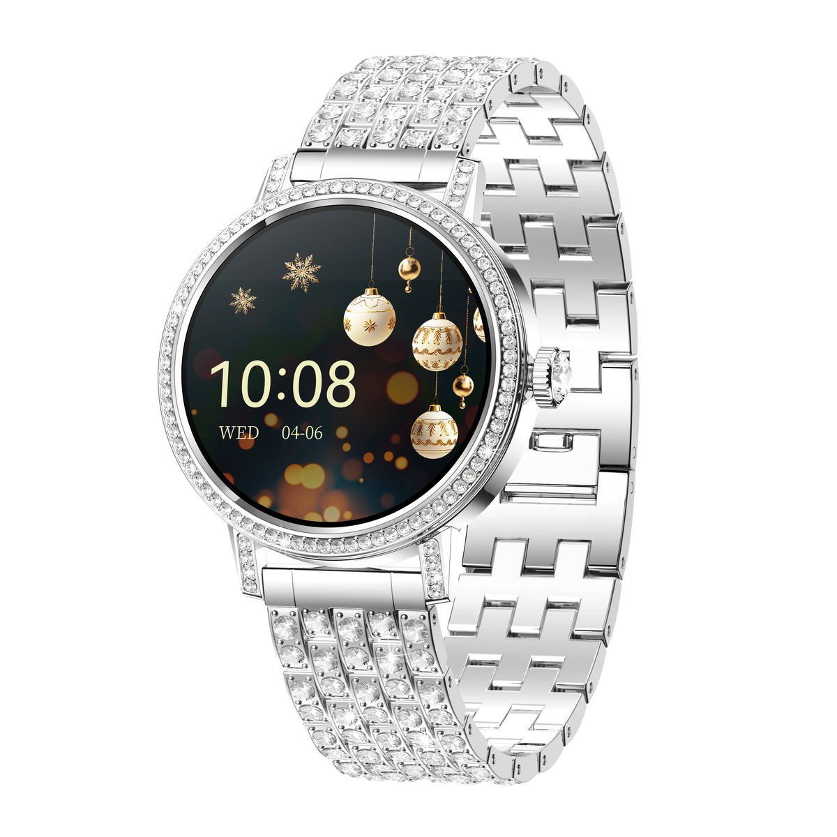 Smart Watch for Women, Diamond Encrusted Fitness Tracker, 1.27" HD Touch Screen IP67 Waterproof Smartwatch Compatible with iOS Android, Multi Sport Modes Long Battery Life Ladies Wrist Watch