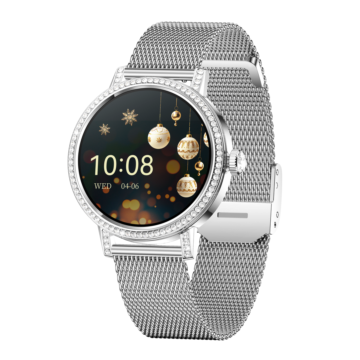 Smart Watch for Women, Diamond Encrusted Fitness Tracker, 1.27" HD Touch Screen IP67 Waterproof Smartwatch Compatible with iOS Android, Multi Sport Modes Long Battery Life Ladies Wrist Watch