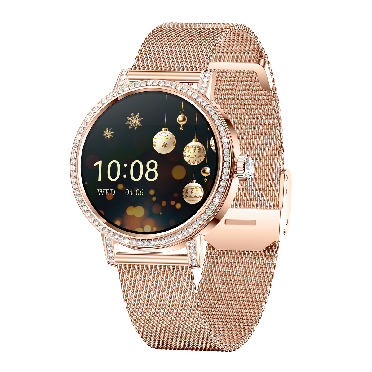 Smart Watch for Women, Diamond Encrusted Fitness Tracker, 1.27" HD Touch Screen IP67 Waterproof Smartwatch Compatible with iOS Android, Multi Sport Modes Long Battery Life Ladies Wrist Watch