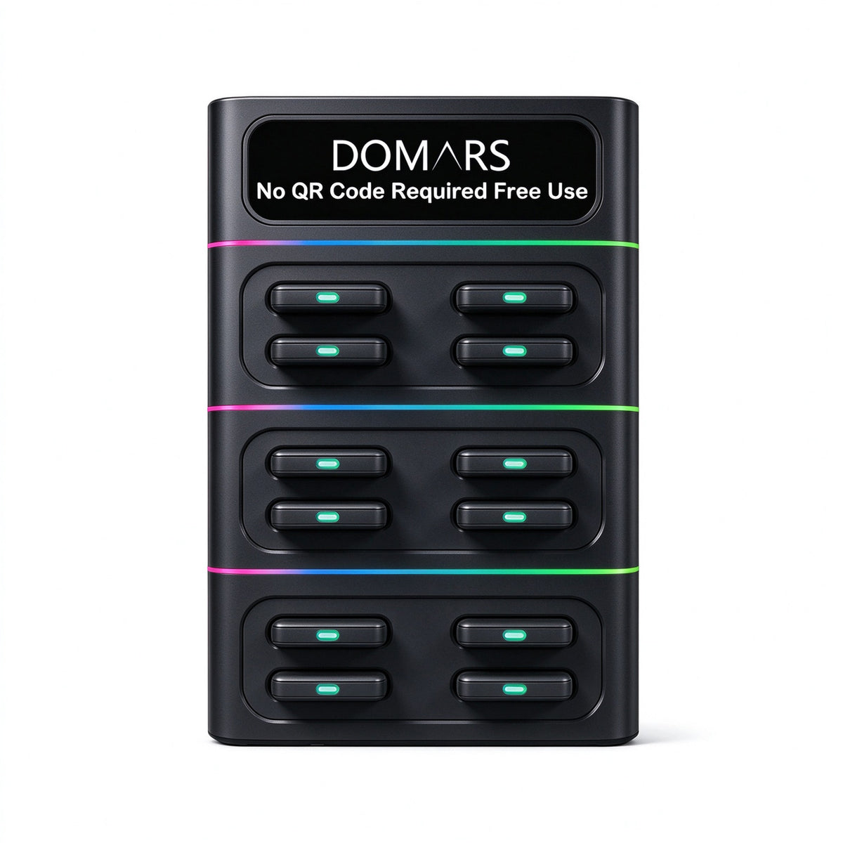 DOMARS Mobile Battery Station 22.5W Fast Charging 8000mAh Modular Stackable Commercial-Grade Shared Charging Station—No QR Code or App Required—Compact Desktop Design for Cafes, Restaurants, Hotels, and Offices