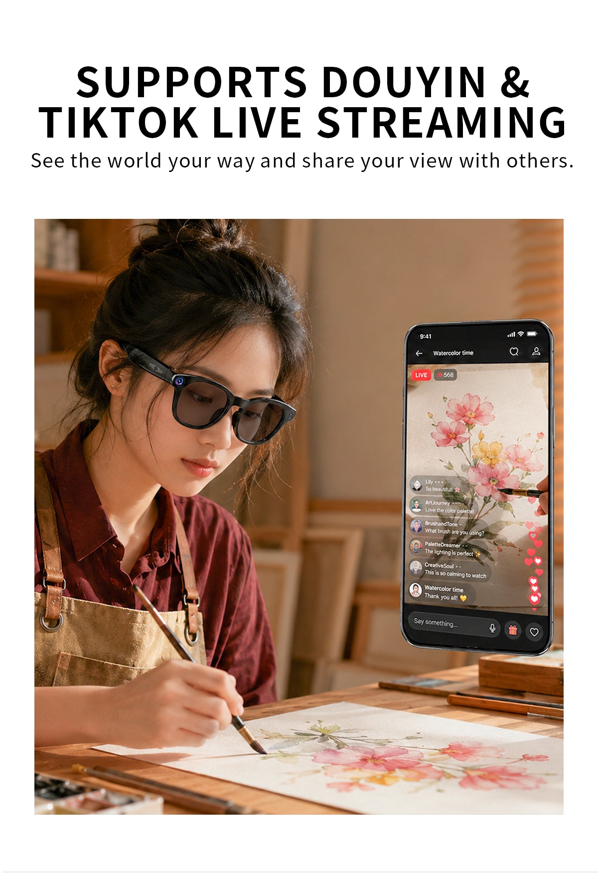 Domars AI Smart Glasses with Photochromic Lens, 8MP 1080P HD Camera for Video Recording, Voice‑Activated AI Assistant, Bluetooth Calling & Music, Portable 2000mAh Magnetic Charging Case for Outdoor Travel Daily Use