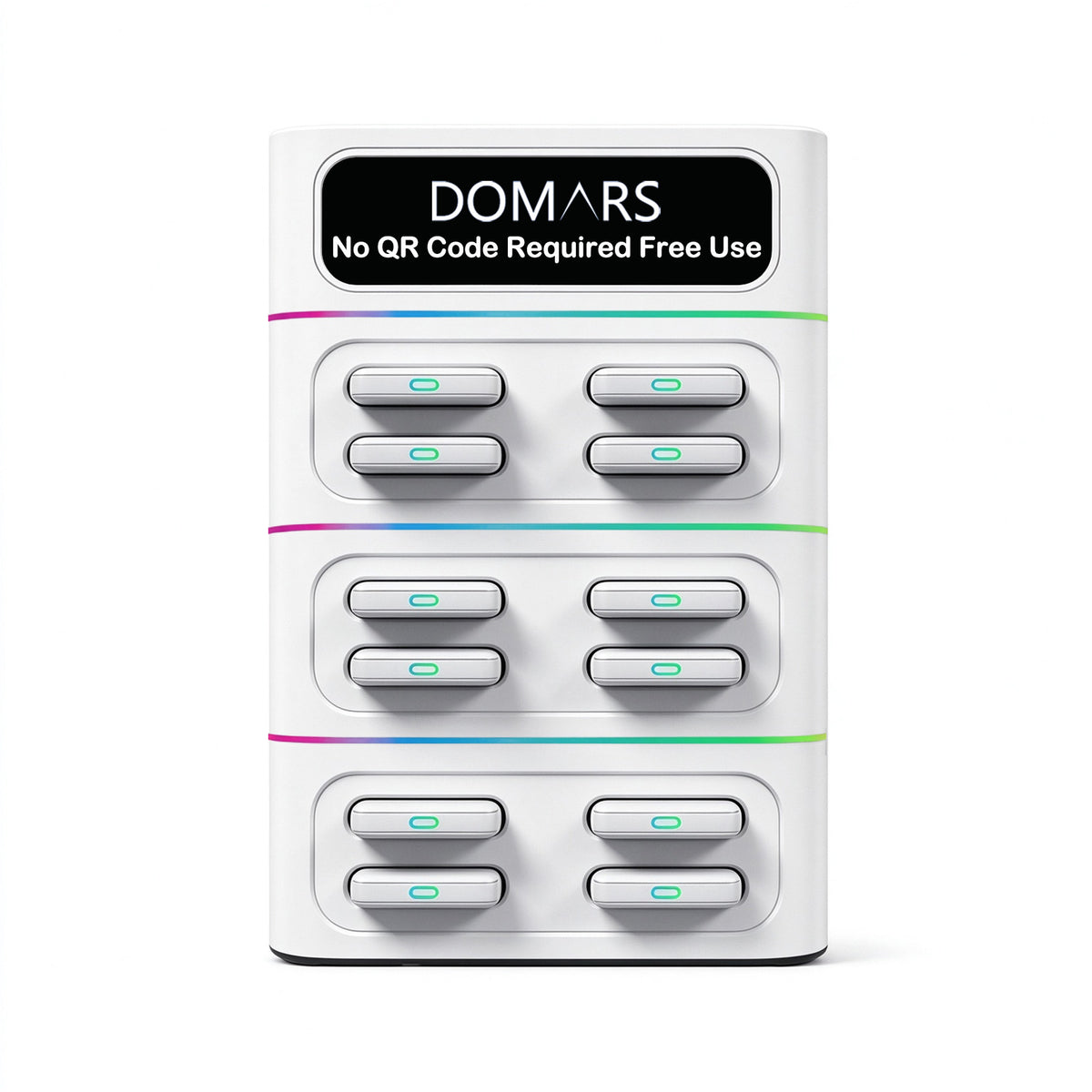 DOMARS Mobile Battery Station 22.5W Fast Charging 8000mAh Modular Stackable Commercial-Grade Shared Charging Station—No QR Code or App Required—Compact Desktop Design for Cafes, Restaurants, Hotels, and Offices