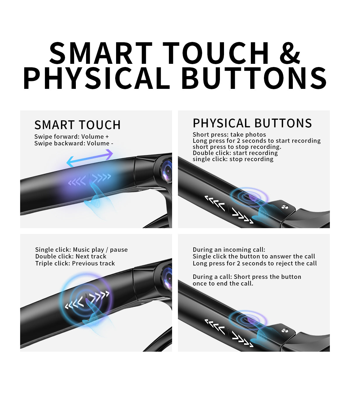 Domars AI Smart Glasses with Photochromic Lens, 8MP 1080P HD Camera for Video Recording, Voice‑Activated AI Assistant, Bluetooth Calling & Music, Portable 2000mAh Magnetic Charging Case for Outdoor Travel Daily Use