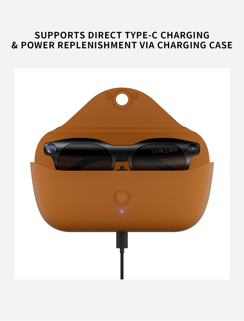 Domars AI Smart Glasses with Photochromic Lens, 8MP 1080P HD Camera for Video Recording, Voice‑Activated AI Assistant, Bluetooth Calling & Music, Portable 2000mAh Magnetic Charging Case for Outdoor Travel Daily Use