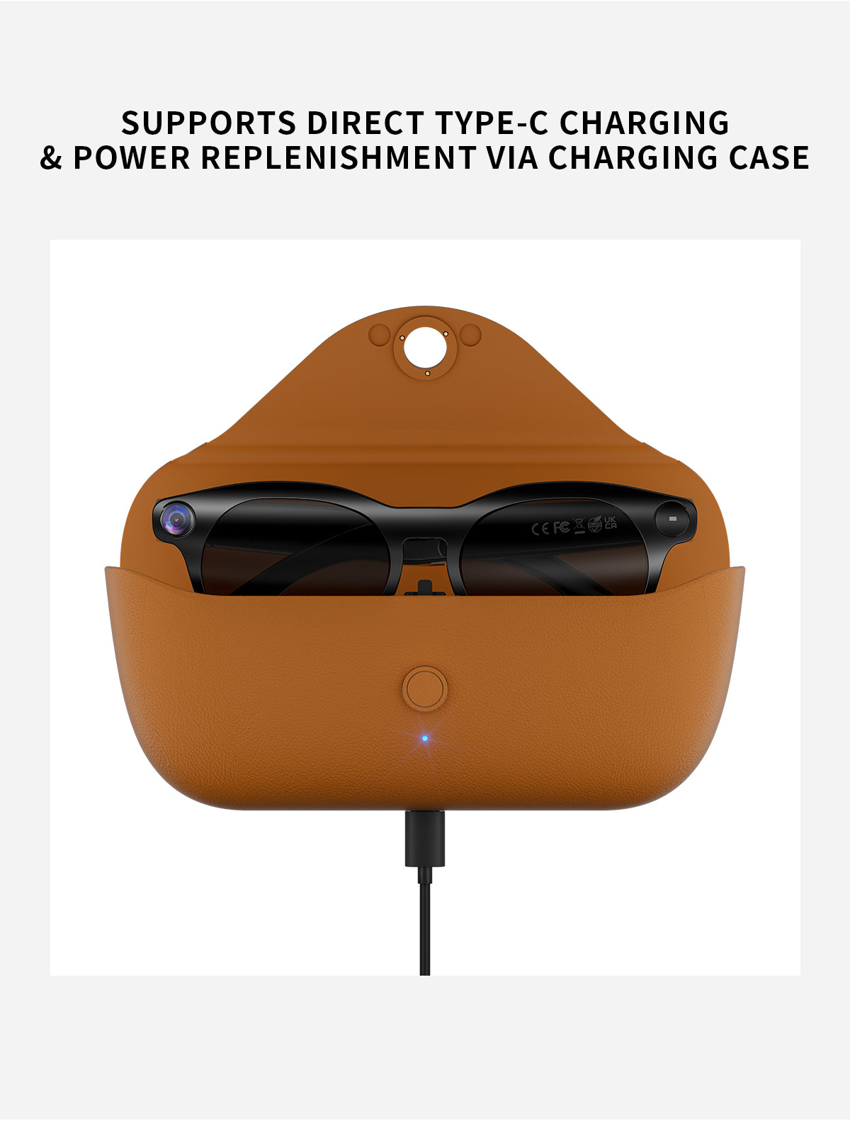 Domars AI Smart Glasses with Photochromic Lens, 8MP 1080P HD Camera for Video Recording, Voice‑Activated AI Assistant, Bluetooth Calling & Music, Portable 2000mAh Magnetic Charging Case for Outdoor Travel Daily Use