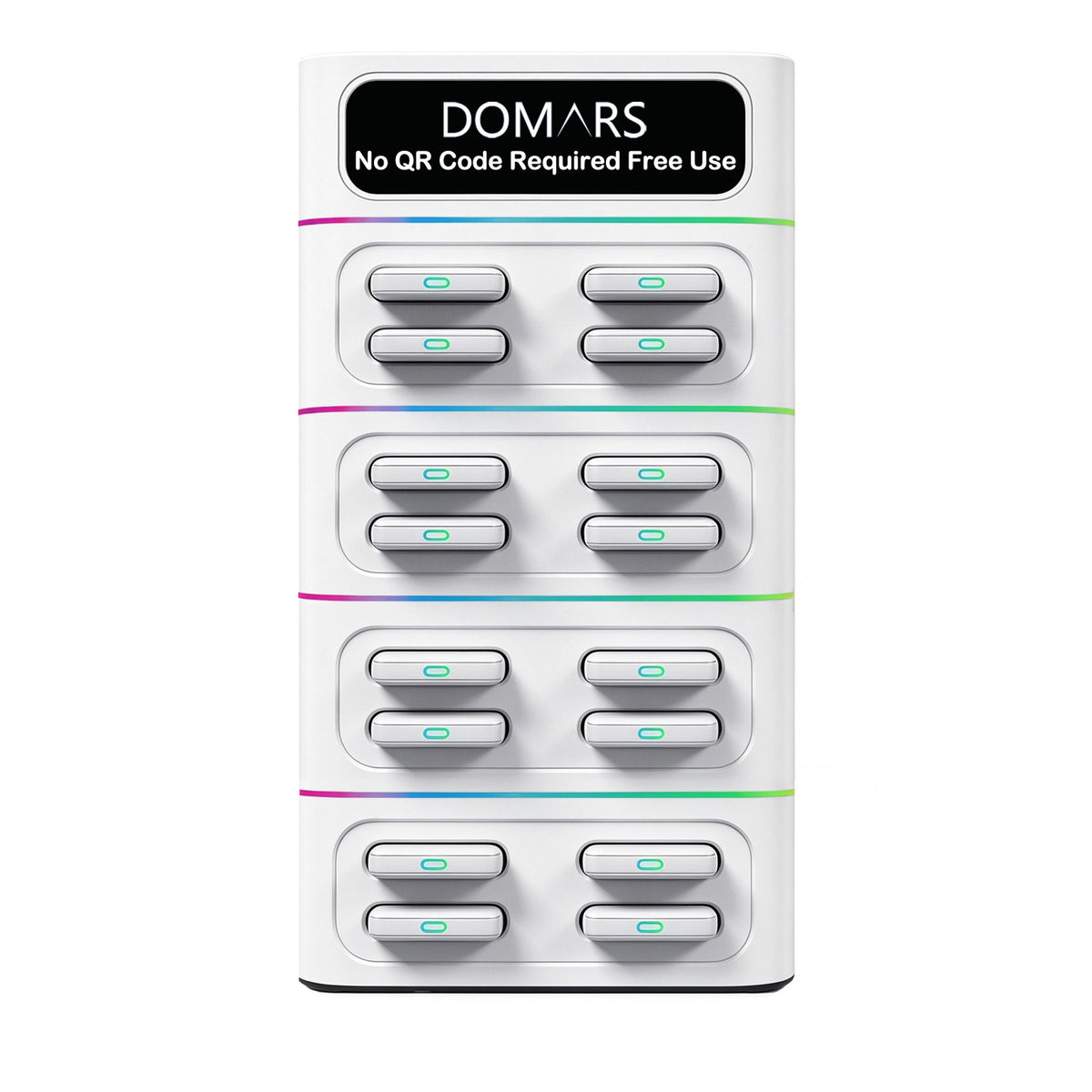 DOMARS Mobile Battery Station 22.5W Fast Charging 8000mAh Modular Stackable Commercial-Grade Shared Charging Station—No QR Code or App Required—Compact Desktop Design for Cafes, Restaurants, Hotels, and Offices