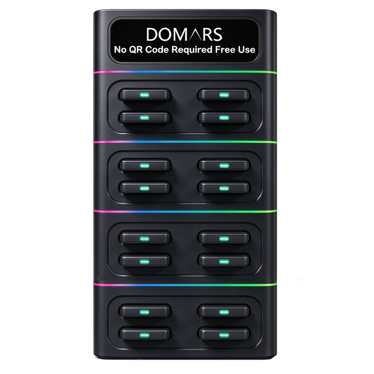 DOMARS Mobile Battery Station 22.5W Fast Charging 8000mAh Modular Stackable Commercial-Grade Shared Charging Station—No QR Code or App Required—Compact Desktop Design for Cafes, Restaurants, Hotels, and Offices