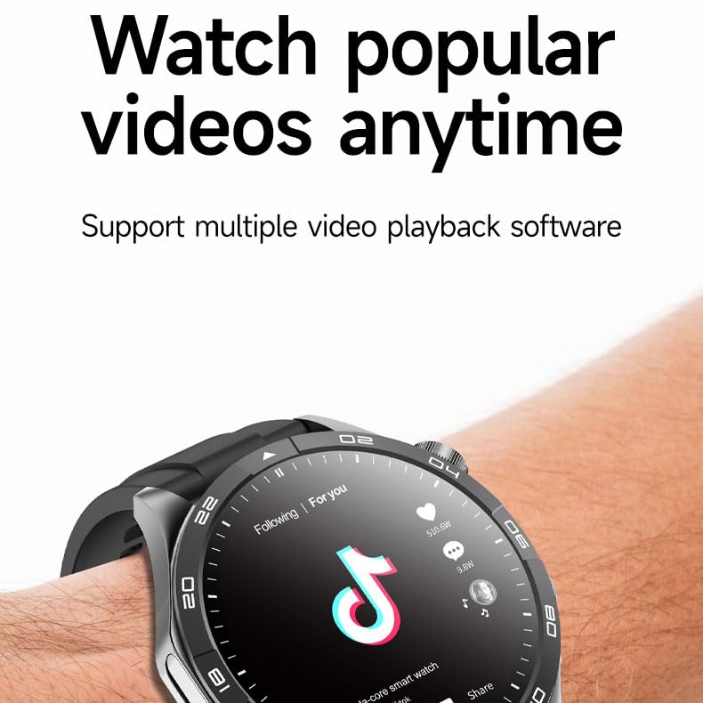 Domars Smart Watch for Men Women - with 8+128GB Extra Storage, 1.43" AMOLED HD Screen, 24/7 Heart Rate/Sleep Fitness, 115+Sports Modes|IP68 Waterproof Compatible with iOS/Android