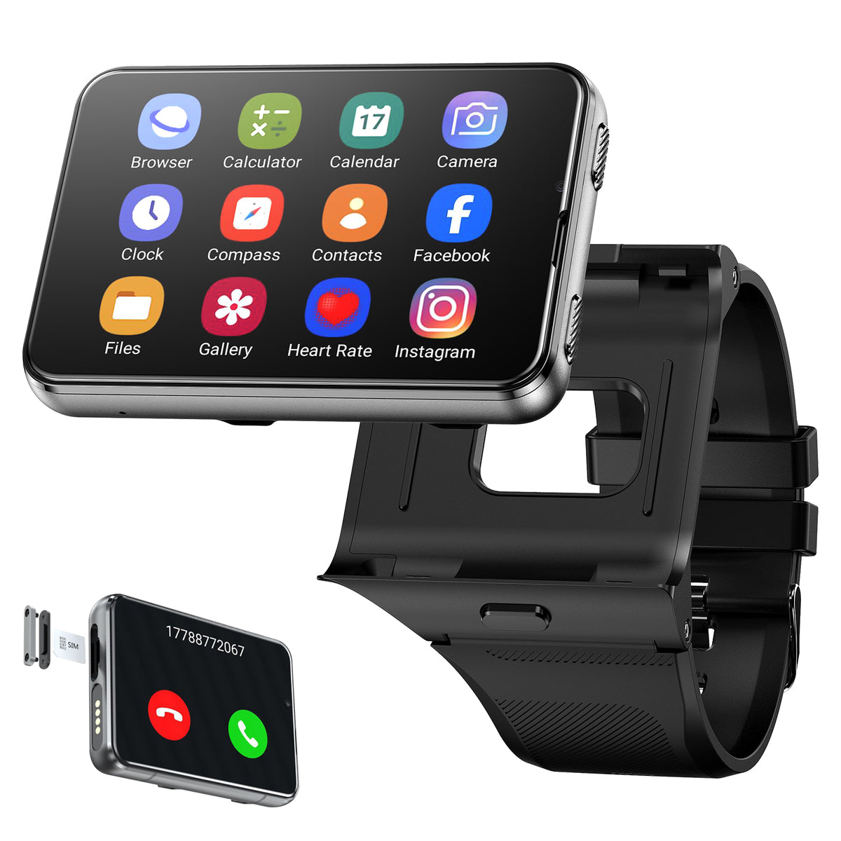 Domars 5G Smartwatch with Calling,2.88″ HD Touchscreen Dual Camera,GPS Navigation,Heart Rate Monitor, 100+ Exercise Modes – Standalone Smart Watch for Men Women