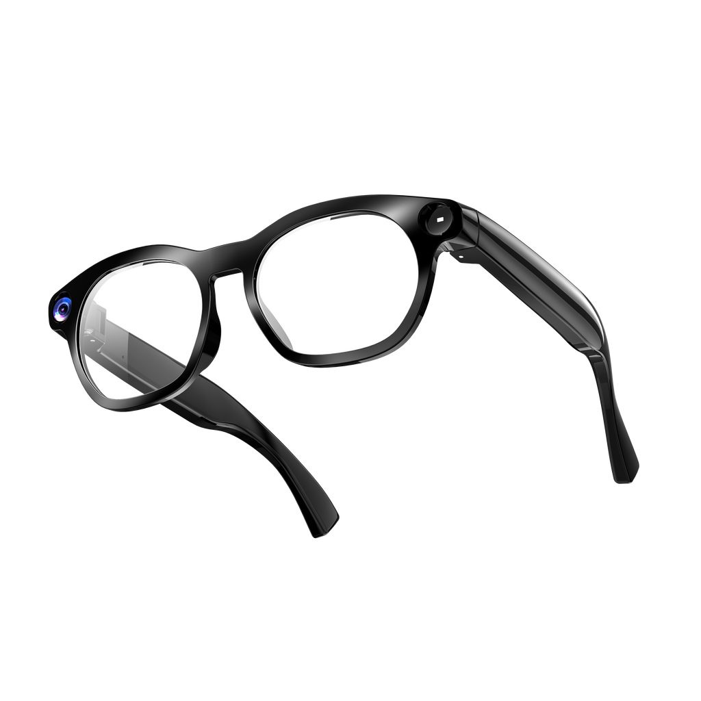 Domars AI Smart Glasses with Photochromic Lens, 8MP 1080P HD Camera for Video Recording, Voice‑Activated AI Assistant, Bluetooth Calling & Music, Portable 2000mAh Magnetic Charging Case for Outdoor Travel Daily Use
