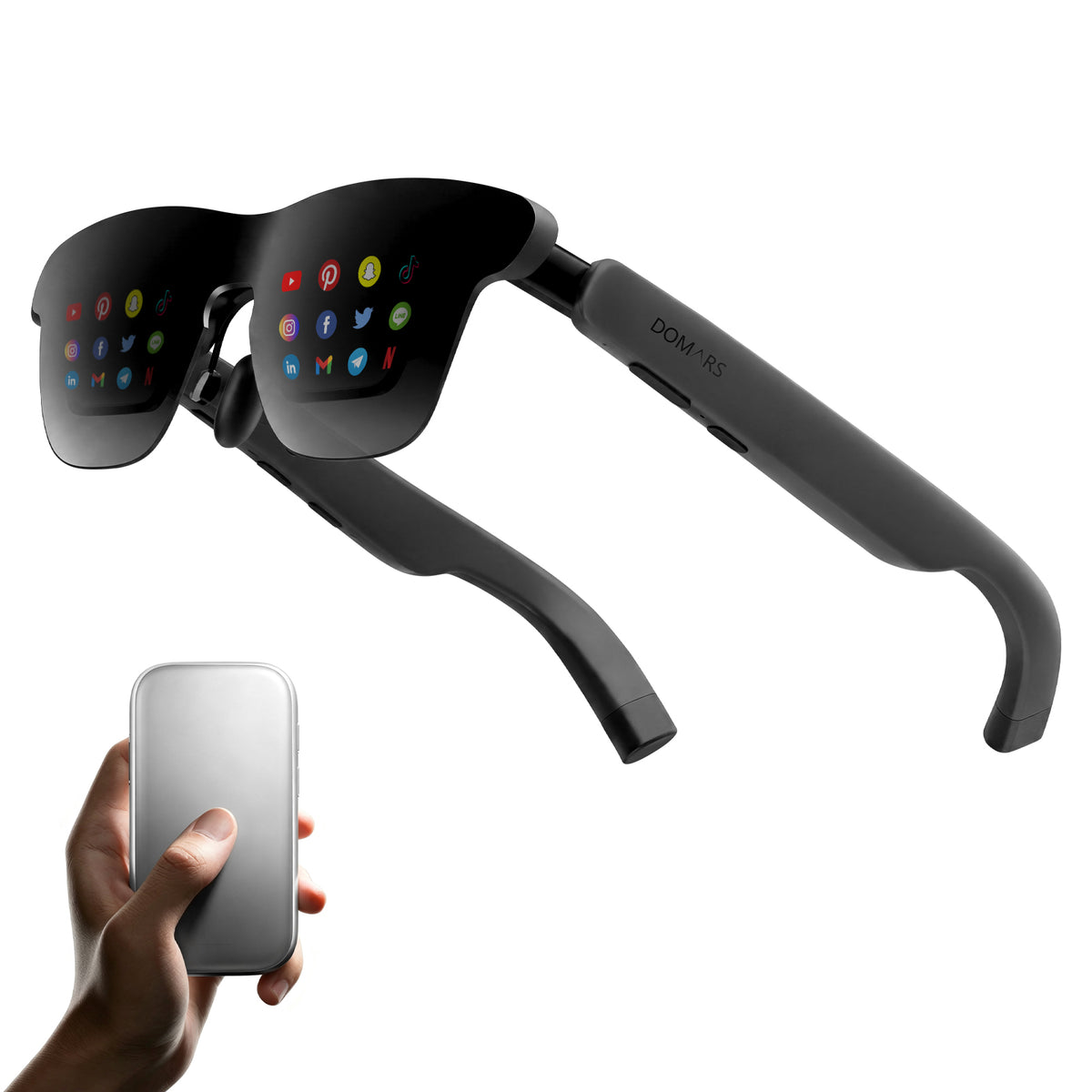 AR Smart Glasses with 267" Cinema Display, 59° FOV, Dolby Vision, Calcul Spatial 3DoF, Lightweight 78g, Bang & Olufsen Audio, Compatible with iPhone, Mac, Android, PC