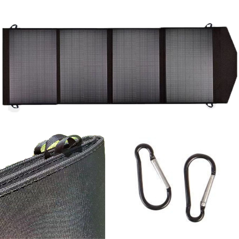 Domars 45W Folding Solar Panel,Portable Solar Charger,Rapid Charging 18W USB/Type-C, Compatible with Phones,Power Plant,Includes 2 Carabiners, Solar Panels