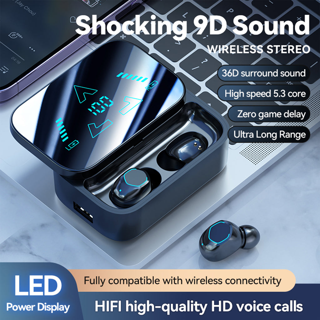 Domars Wireless Earbuds, Ear Phones Wireless Earbuds,20000mAh Power Bank,58H Playback Bluetooth 5.3 Earbuds with ENC Noise Cancelling, Low Latency Gaming Headphones for iPhone Android