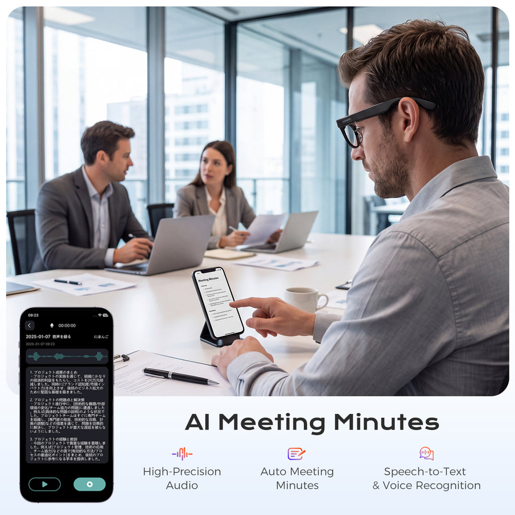 Domars Smart Glasses AI Glasses with AI translation in 145 languages,8-megapixel camera, Bluetooth 5.4,voice assistant, stereo sound and a lightweight design at 40g