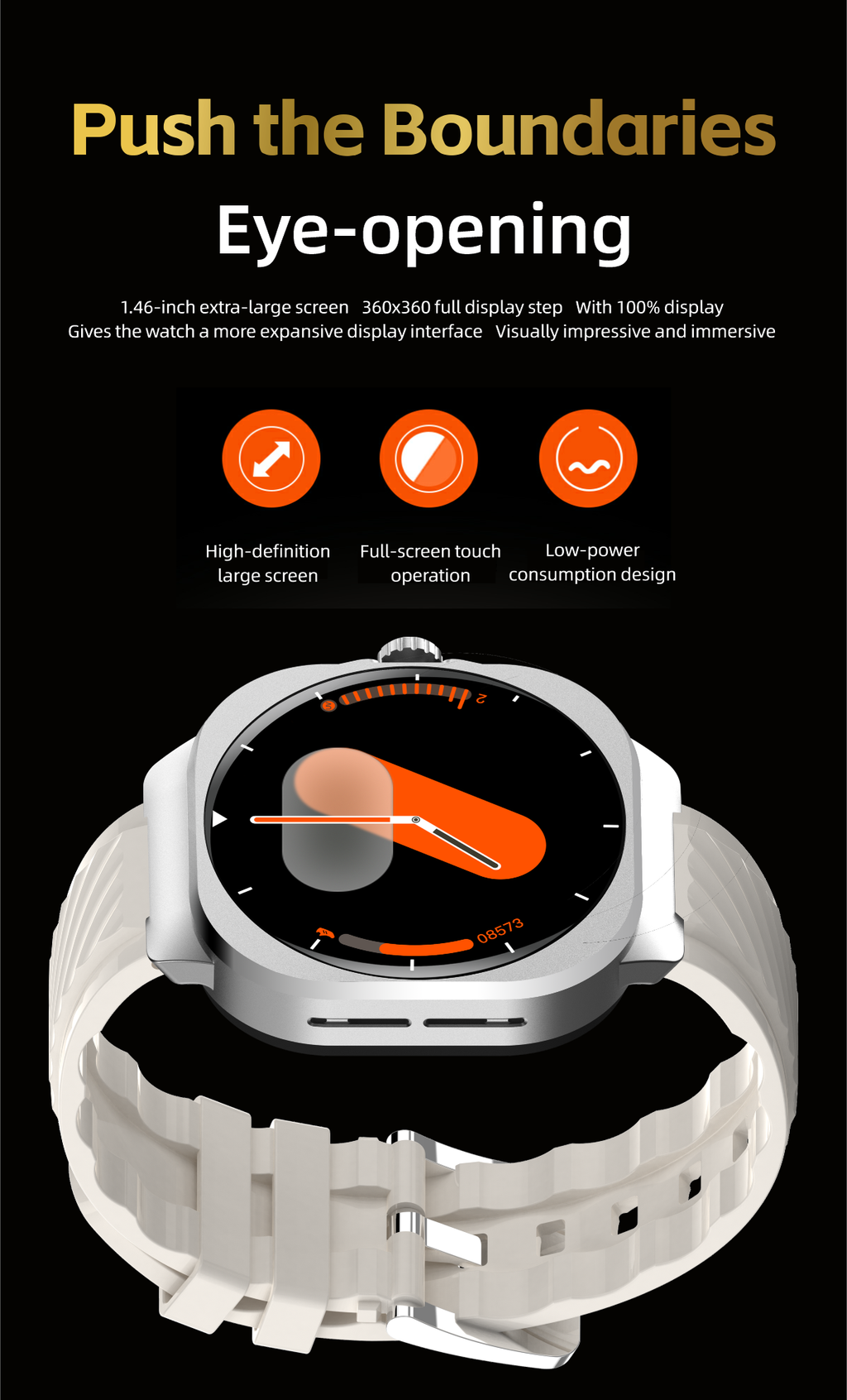 Fitness Smart Watch with Wireless Earbuds, 1.46" Round Screen Outdoor Sports Smartwatch, IP68 Waterproof, Bluetooth Call, 350mAh Large Battery, Custom Watch Faces for Men Women
