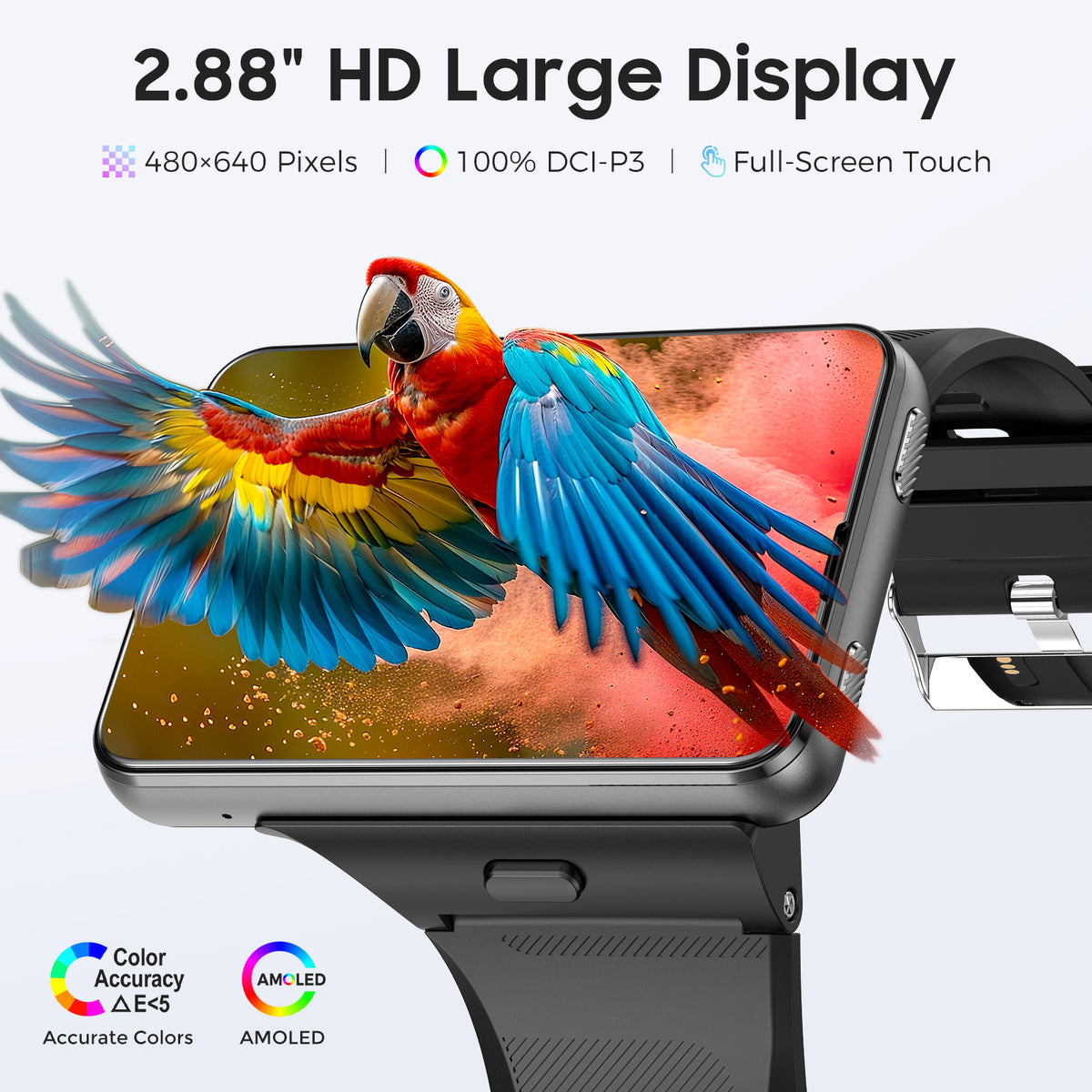 Domars 5G Smartwatch with Calling,2.88″ HD Touchscreen Dual Camera,GPS Navigation,Heart Rate Monitor, 100+ Exercise Modes – Standalone Smart Watch for Men Women