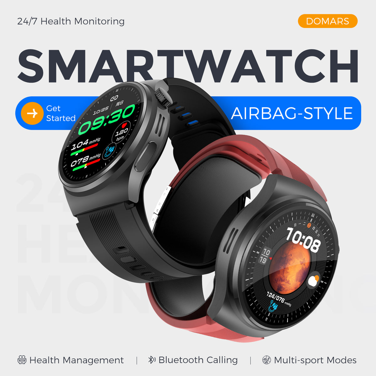 Domars Smart Watch, Fitness Tracker with Bluetooth 5.3, 1.39 Inch Full Touch Screen, Long Battery Life, Multi-Functional Sports Watch for Men Women