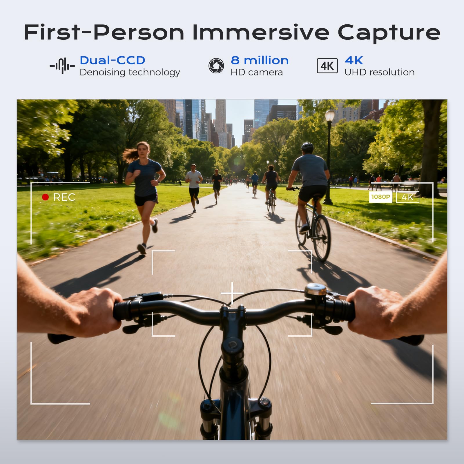 Domars Al Smart Glasses with 8MP Camera & 4K Video, AI Real-Time Translation, Auto-Dimming Lenses, Bluetooth 5.3, Magnetic Charging, UV Protection – for Work, Travel & Everyday Use