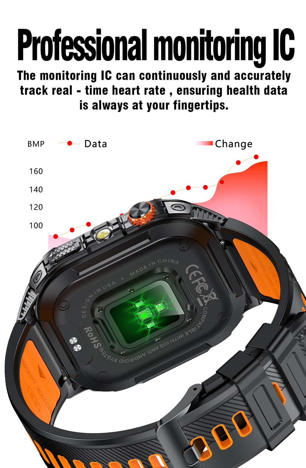 Domars Smart Watch for Men, 2.13" AMOLED HD Display Fitness Tracker, 100+ Sport Modes, IP68 Waterproof, Bluetooth 5.3, Heart Rate Sleep Monitor, LED Flashlight, iOS Android Compatible