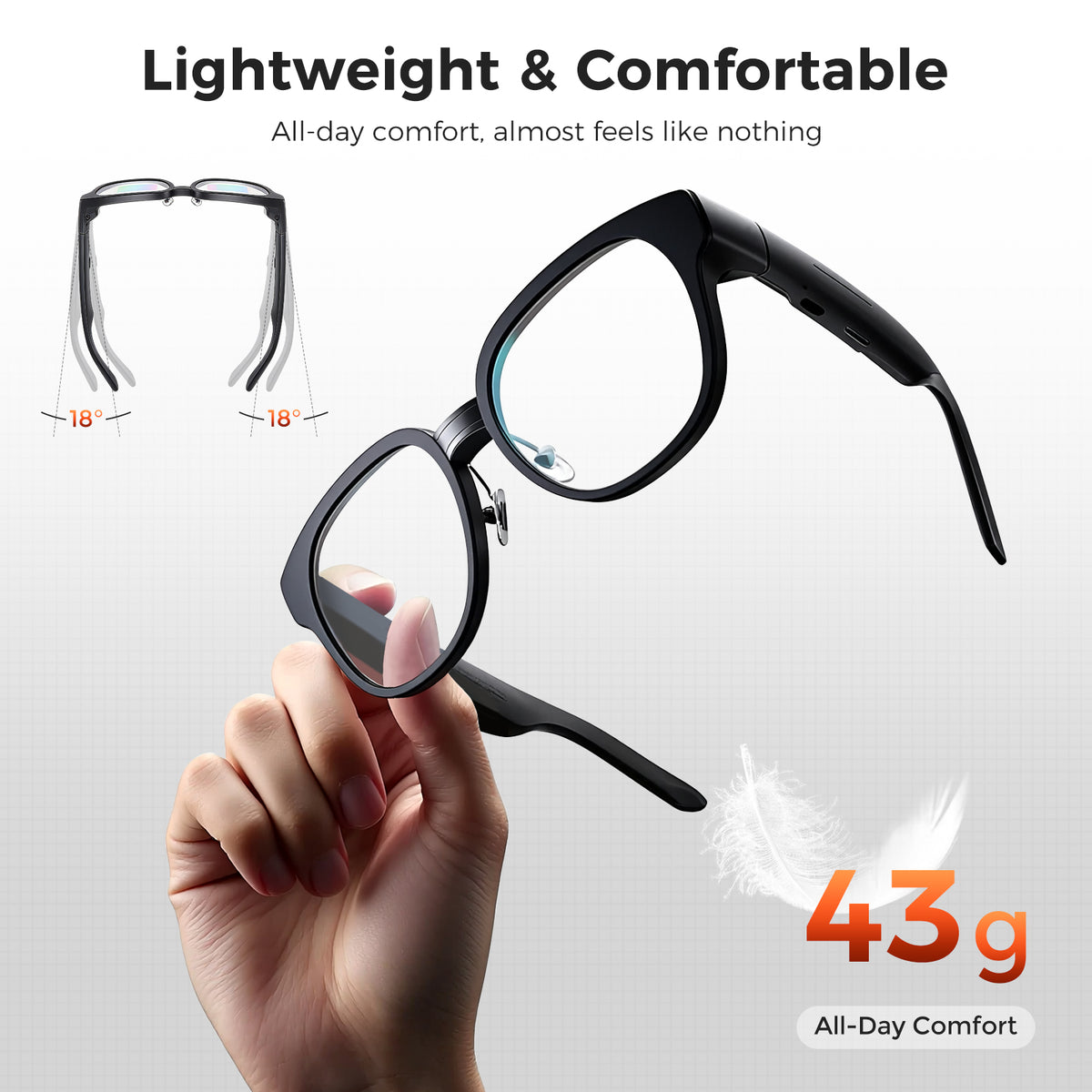 Domar's AI Smart Glasses offer real-time language translation, an AI display prompter, and support for over 40 online languages and 8 offline languages.
