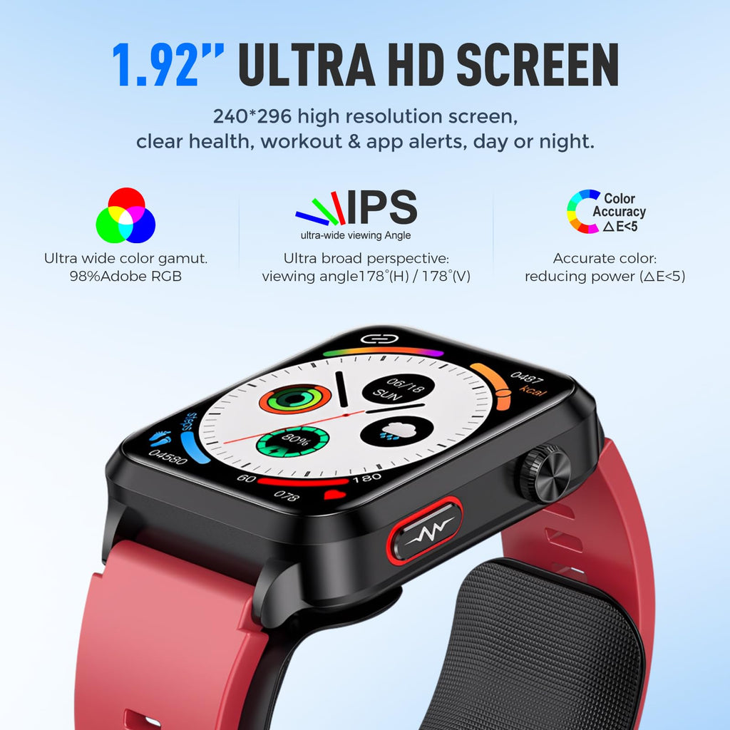 Domars Smart Watch with Health Monitoring, 1.92" Vital Signs Tracker for Blood Oxygen/Temperature/Heart Rate, 120+ Sports Modes, 30-Day Battery, IP68 Waterproof, Fitness Watch for Men Women