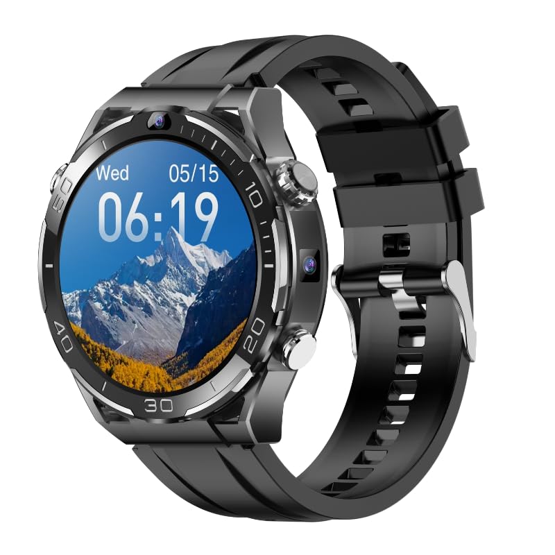Domars Smart Watch with 200MP Camera, 6GB+128GB Memory, Android 10 OS, 1.5" HD Screen, 85 Language Support, 800mAh Battery for Men & Women