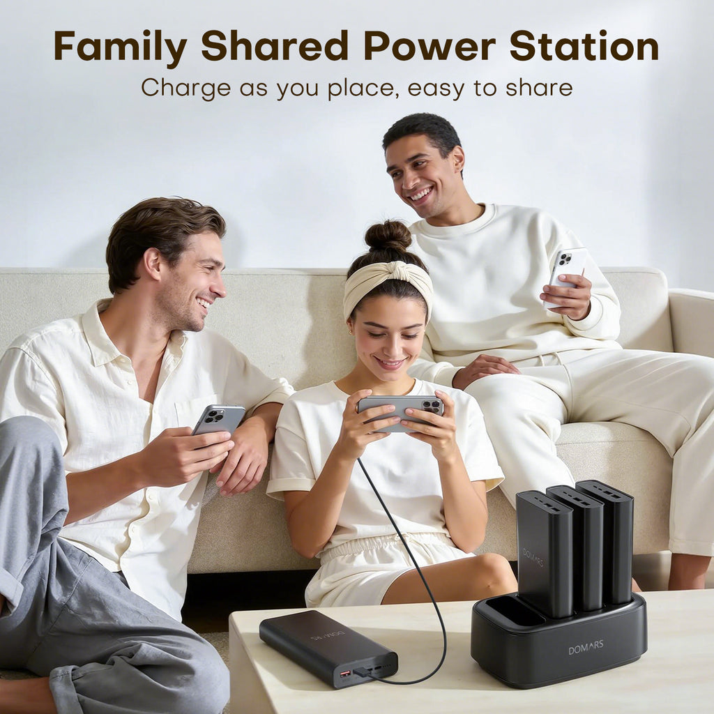 Domars Power Bank 25000mAh Laptop Charger,100W PD Fast Charging Portable Charger with 4 USB Ports,USB C Battery Pack for MacBook Pro Dell XPS iPhone Samsung