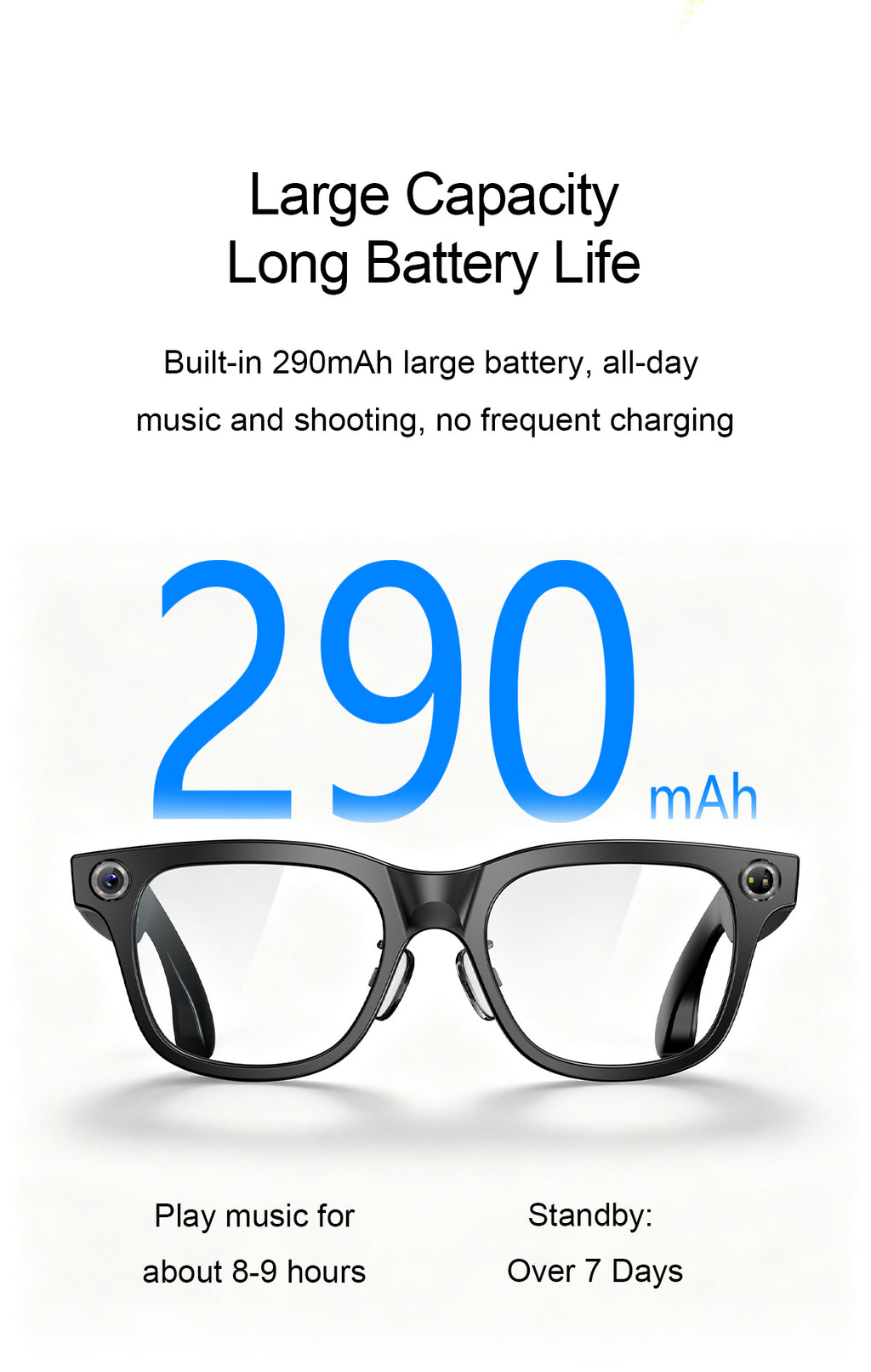 Smart Glasses with 4K Camera AI Translation Bluetooth Audio Eyewear