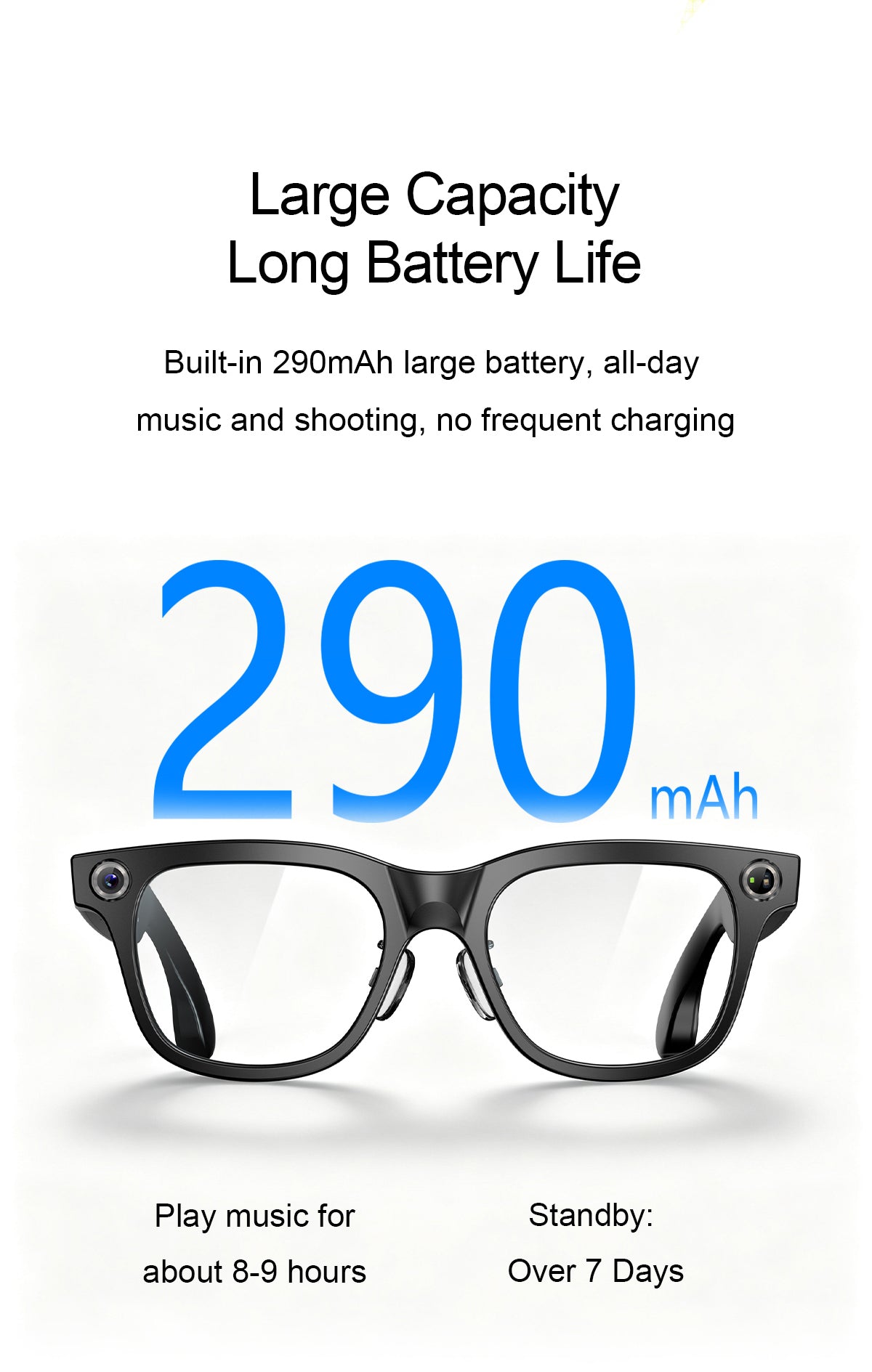 Smart Glasses with 4K Camera AI Translation Bluetooth Audio Eyewear