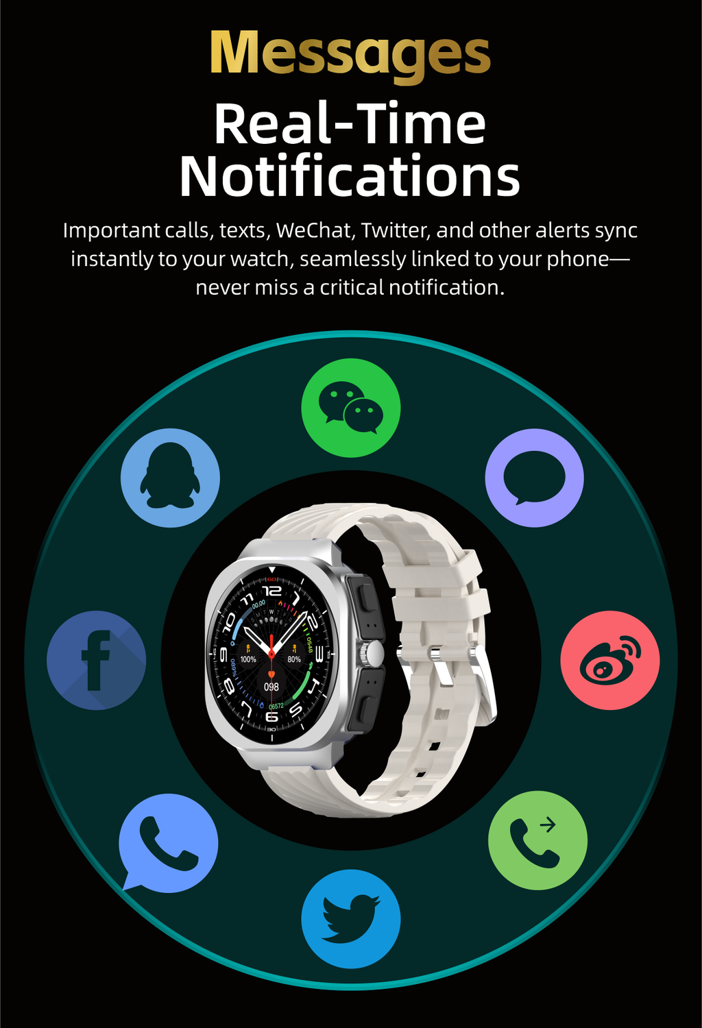 Fitness Smart Watch with Wireless Earbuds, 1.46" Round Screen Outdoor Sports Smartwatch, IP68 Waterproof, Bluetooth Call, 350mAh Large Battery, Custom Watch Faces for Men Women