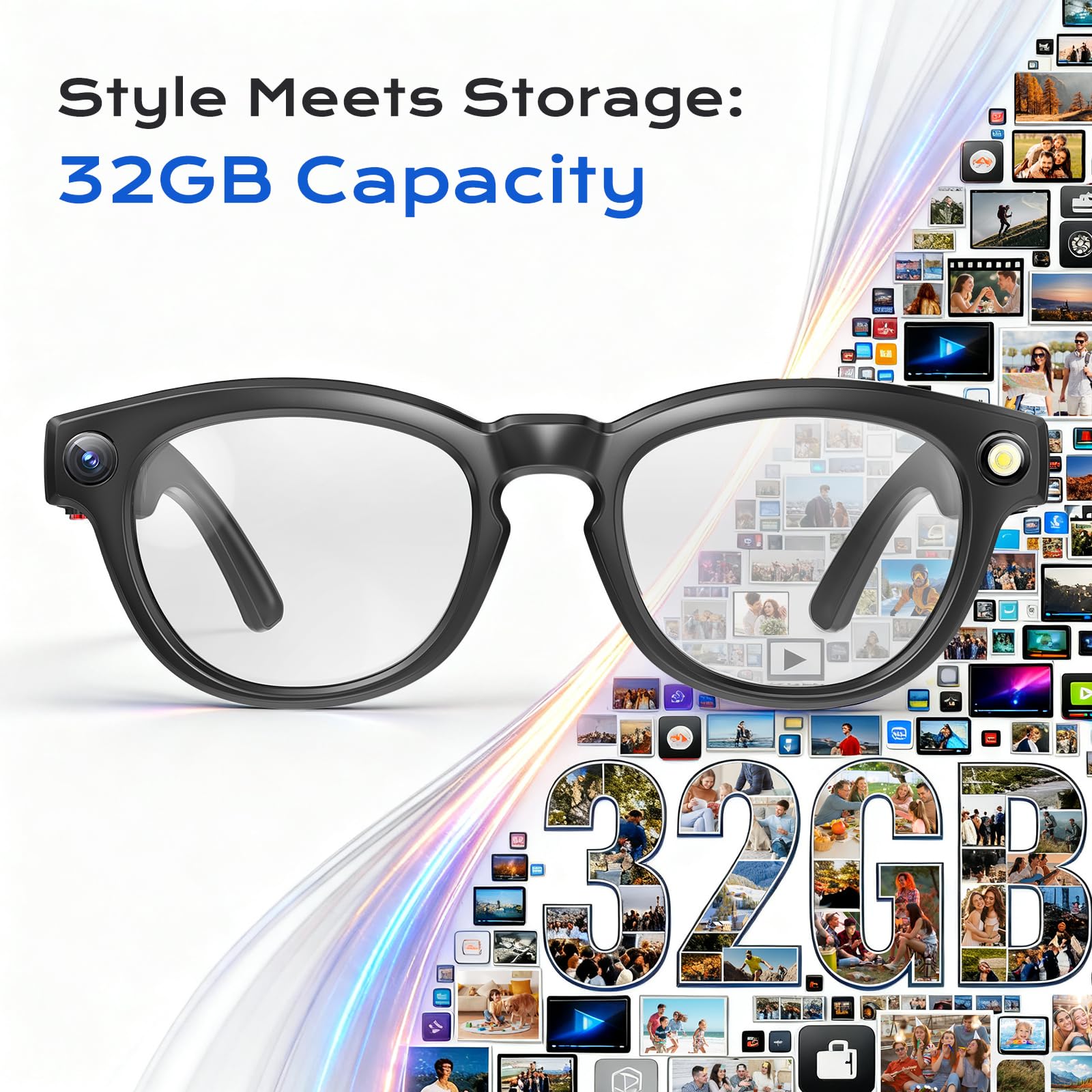 Domars Al Smart Glasses with 8MP Camera & 4K Video, AI Real-Time Translation, Auto-Dimming Lenses, Bluetooth 5.3, Magnetic Charging, UV Protection – for Work, Travel & Everyday Use