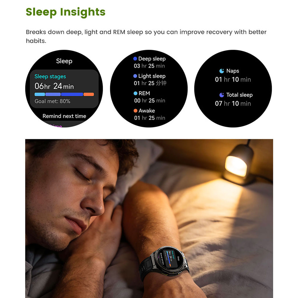 Outdoor GPS Smart Watch, Military Grade Rugged Sports Smartwatch with Dual Band GNSS Offline Map, 5ATM Waterproof, 500mAh Long Battery, Fitness Activity Tracker for Hiking Running Cycling