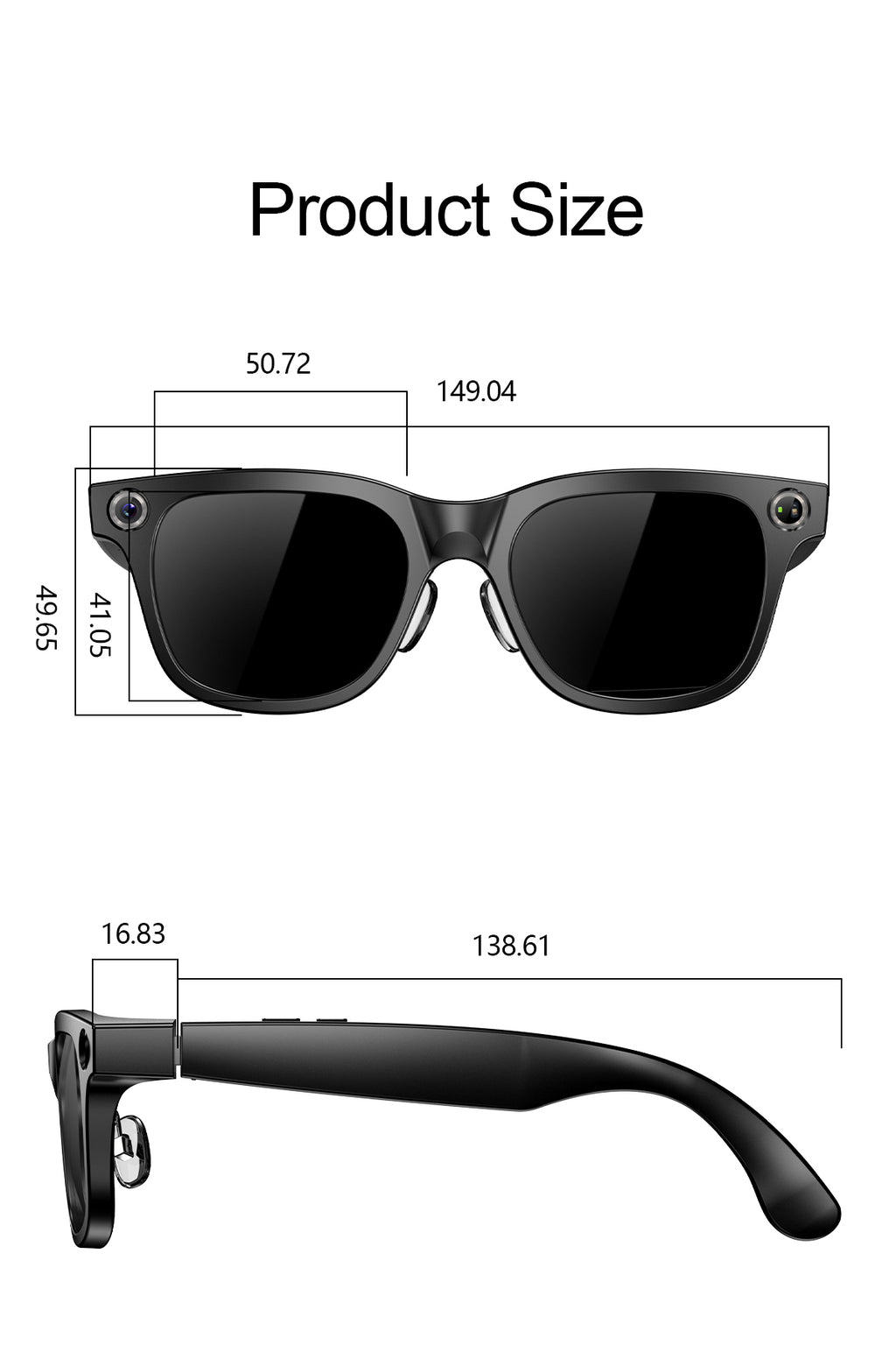 Smart Glasses with 4K Camera AI Translation Bluetooth Audio Eyewear