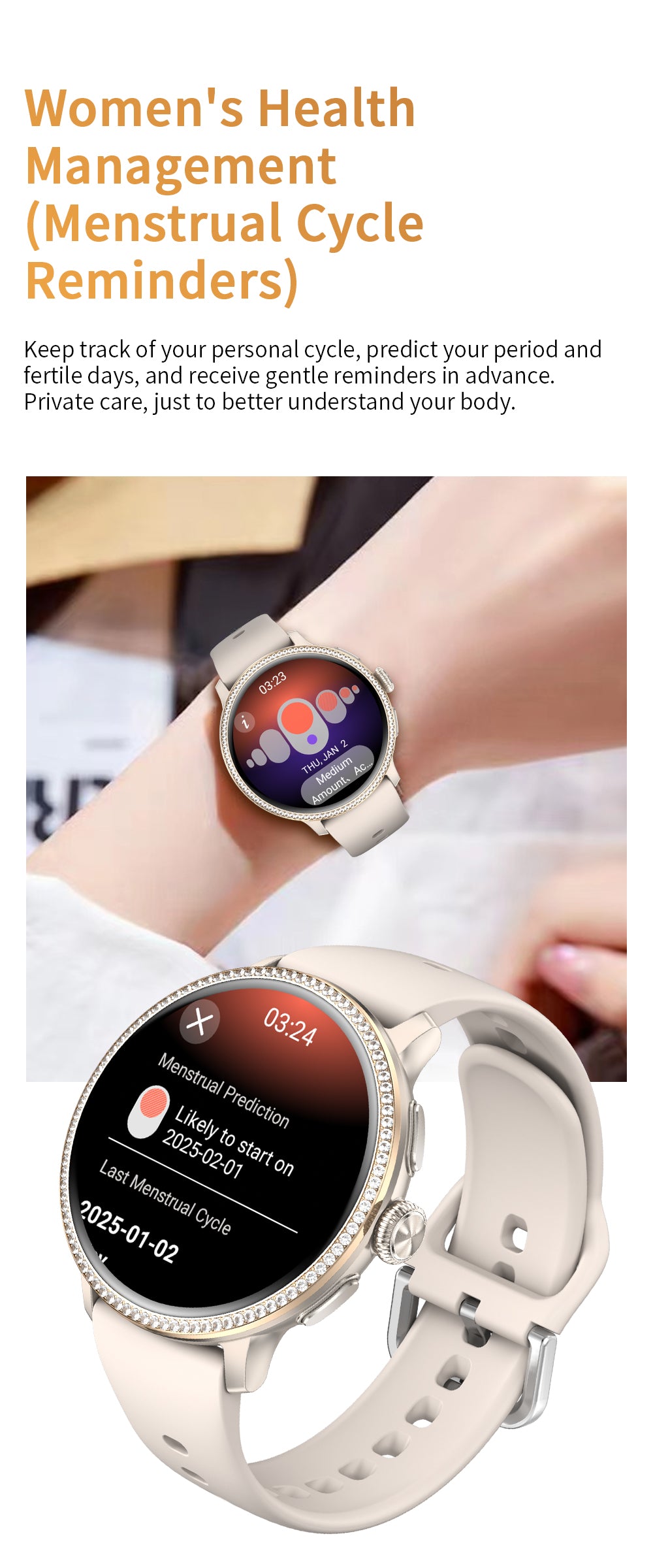 Smart Watch for Women 4G LTE Android Smartwatch with 1.65" AMOLED Screen, Diamond Bezel, Independent SIM Card, NFC Access Control, GPS Navigation, Fitness Tracking & Rotatable HD Camera