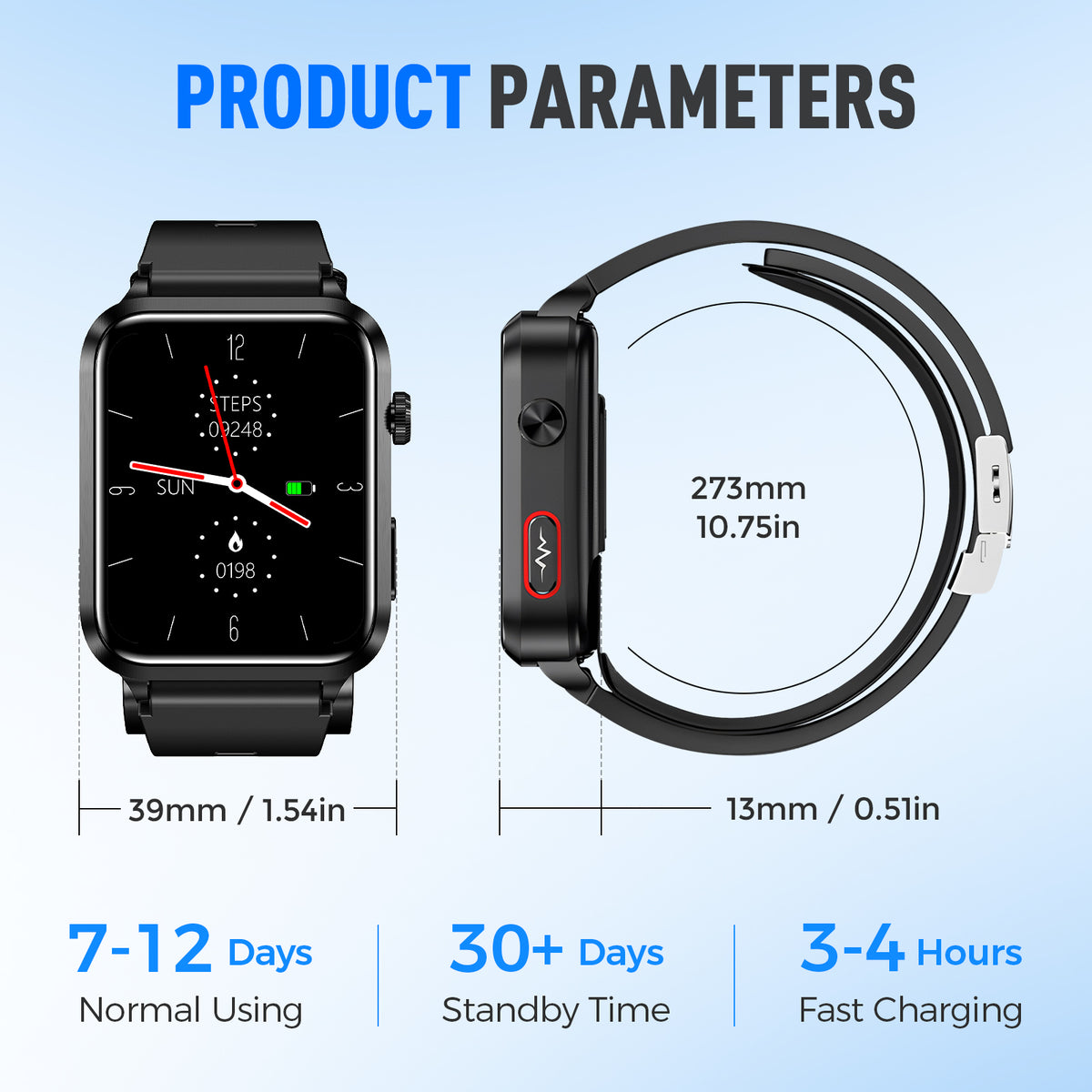 Domars Smart Watch with Health Monitoring, 1.92" Vital Signs Tracker for Blood Oxygen/Temperature/Heart Rate, 120+ Sports Modes, 30-Day Battery, IP68 Waterproof, Fitness Watch for Men Women