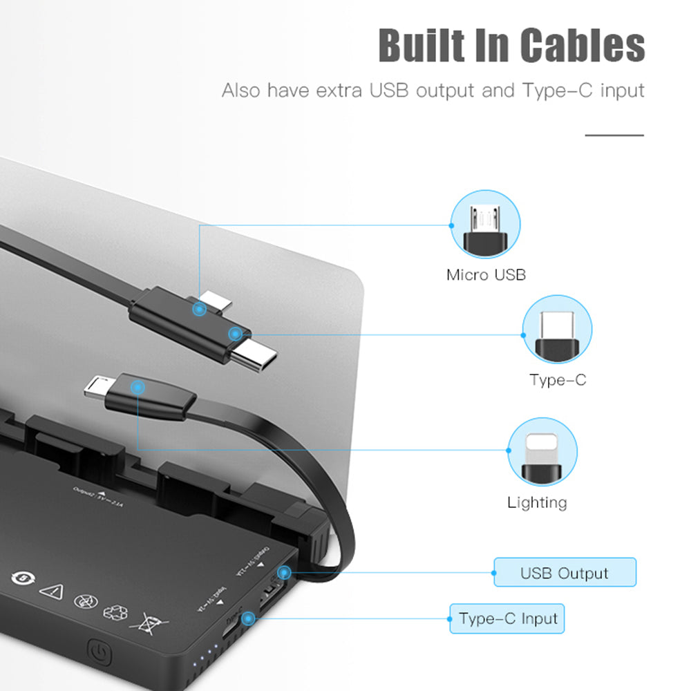 Domars Charging Station with Built-in Cables,8000mAh x8 Power Bank Dock Phone Charging Bank,Customisable With Your Own Logo, All-in-One Portable Charger Solution for Cafe/Hotel/Library