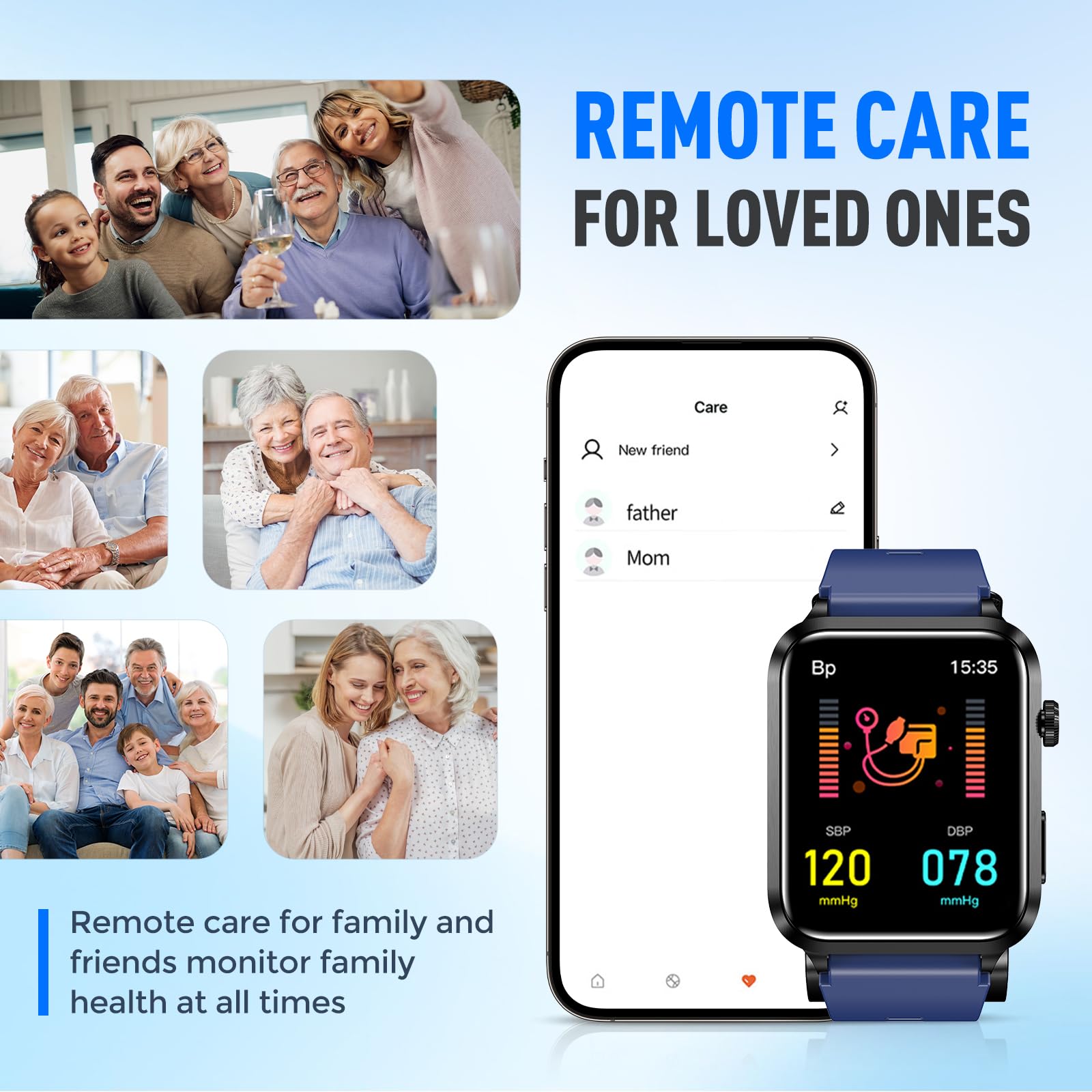 Domars Smart Watch with Health Monitoring, 1.92" Vital Signs Tracker for Blood Oxygen/Temperature/Heart Rate, 120+ Sports Modes, 30-Day Battery, IP68 Waterproof, Fitness Watch for Men Women