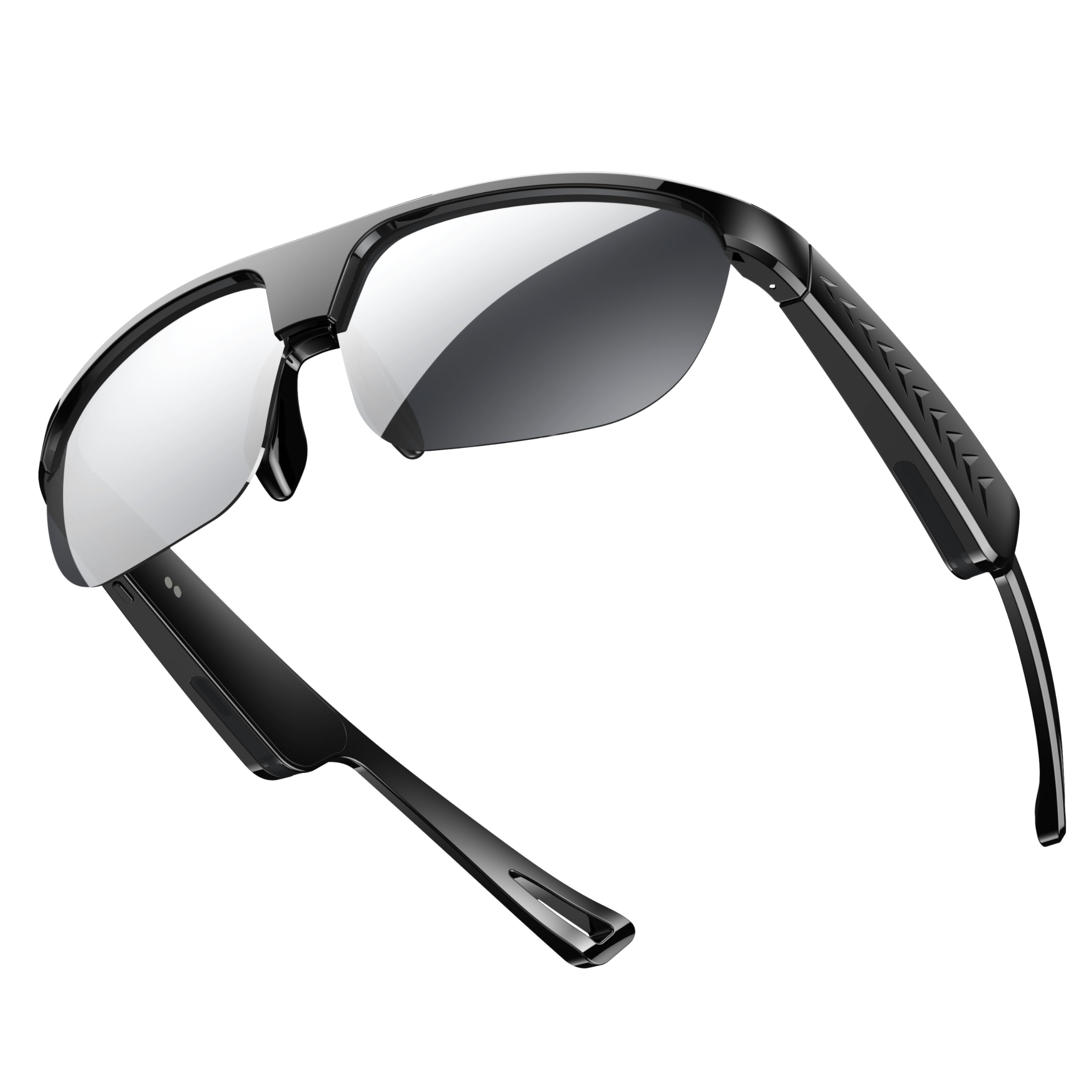 Domars Smart Glasses for Sports, AI Translator with 144 Languages, Bluetooth 5.0 Open-Ear Headphones, ENC Noise Cancelling, 4H Playtime, IPX5 Sweatproof, for Cycling/Running/Travel/Outdoor