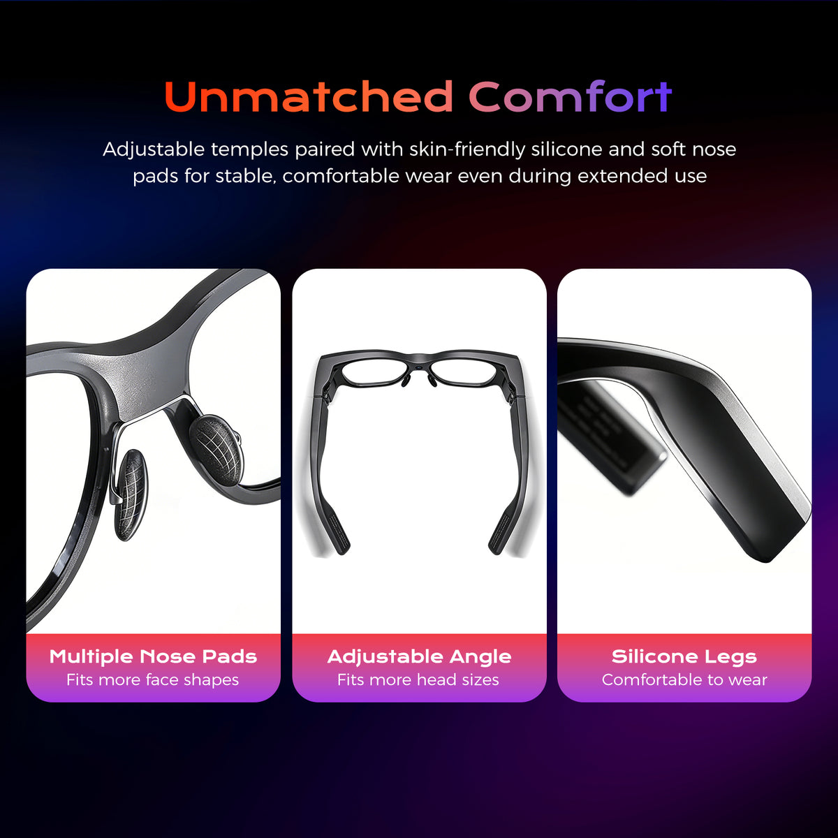 Domar's AI smart glasses feature 8 GB of RAM, 128 GB of storage, Android 14, and a standalone 8-core 4nm processor, making them lightweight smart glasses for hands-free calls and video calls.