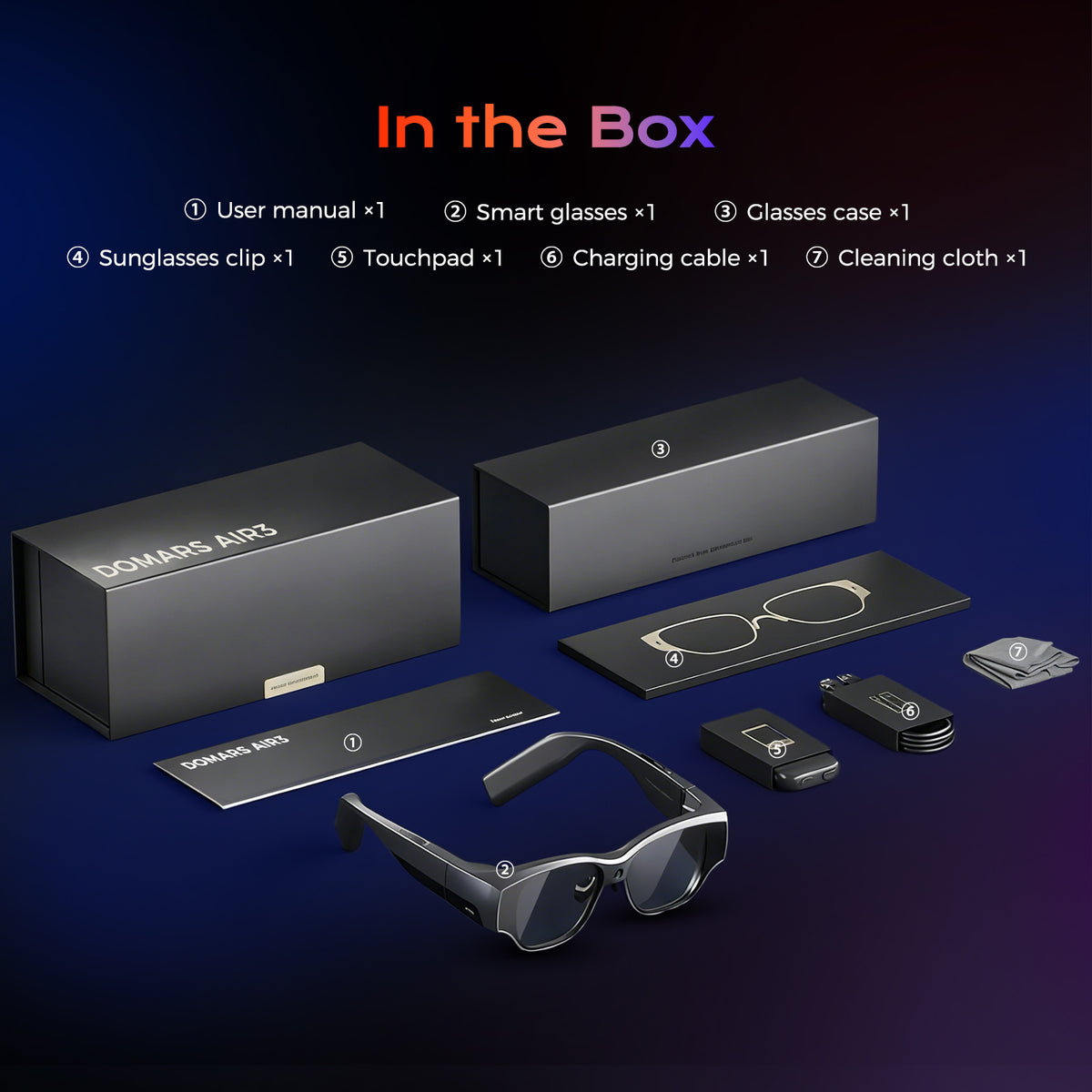 Domar's AI smart glasses feature 8 GB of RAM, 128 GB of storage, Android 14, and a standalone 8-core 4nm processor, making them lightweight smart glasses for hands-free calls and video calls.