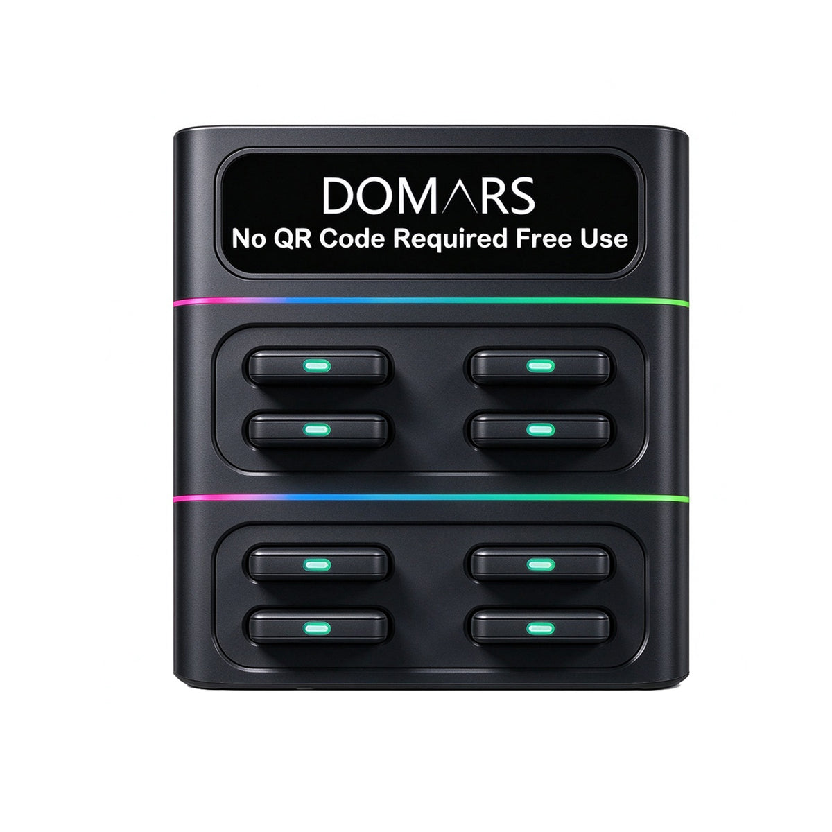 DOMARS Mobile Battery Station 22.5W Fast Charging 8000mAh Modular Stackable Commercial-Grade Shared Charging Station—No QR Code or App Required—Compact Desktop Design for Cafes, Restaurants, Hotels, and Offices