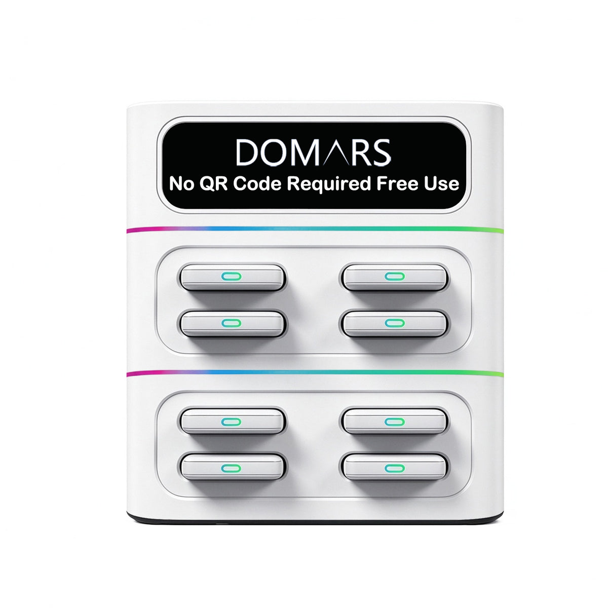 DOMARS Mobile Battery Station 22.5W Fast Charging 8000mAh Modular Stackable Commercial-Grade Shared Charging Station—No QR Code or App Required—Compact Desktop Design for Cafes, Restaurants, Hotels, and Offices