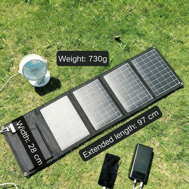Domars 45W Folding Solar Panel,Portable Solar Charger,Rapid Charging 18W USB/Type-C, Compatible with Phones,Power Plant,Includes 2 Carabiners, Solar Panels