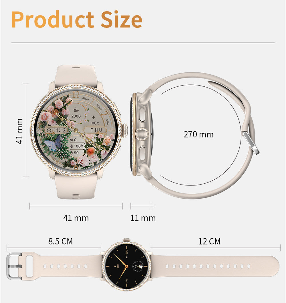 Smart Watch for Women 4G LTE Android Smartwatch with 1.65" AMOLED Screen, Diamond Bezel, Independent SIM Card, NFC Access Control, GPS Navigation, Fitness Tracking & Rotatable HD Camera