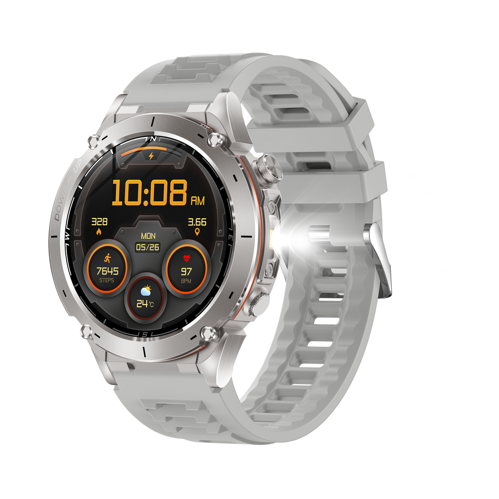 Domars Smart Watch for Men and Women with GPS and Compass,100+ Sports Modes, 30m Waterproof,MIL-STD-810H Durable,1.43" AMOLED Screen,730mAh Battery,For Sports, Adventure,Mountaineering etc