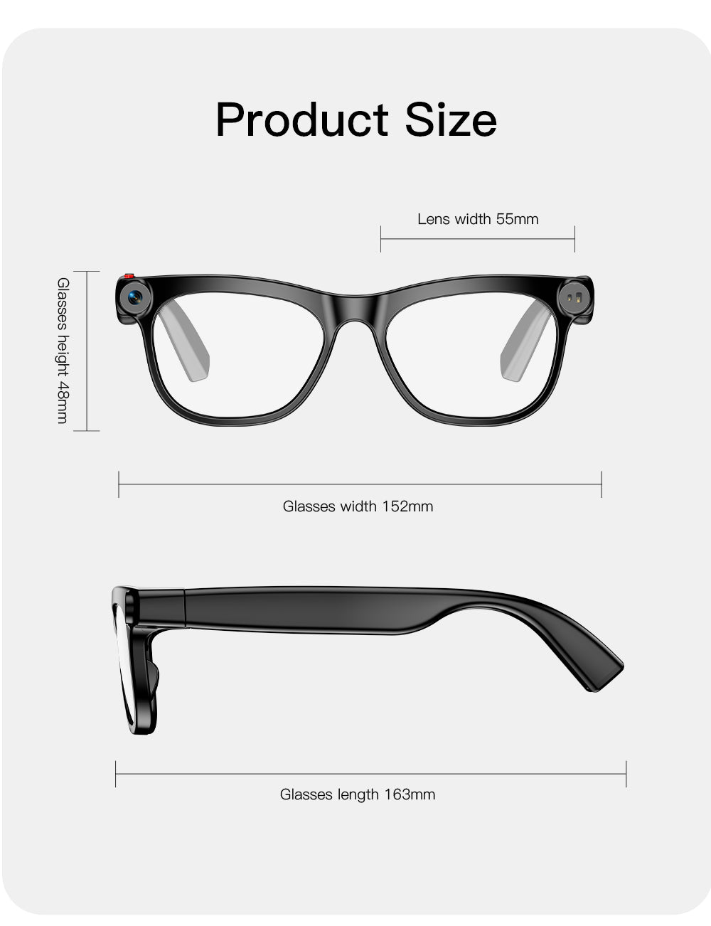 Domars AI Smart Glasses with 20MP Camera,Real-Time Translation 139 Languages,Voice Assistant, Open-Ear Audio,47g Lightweight,Bluetooth Smart Eyewear for Business,Travel,Sports & Daily Use