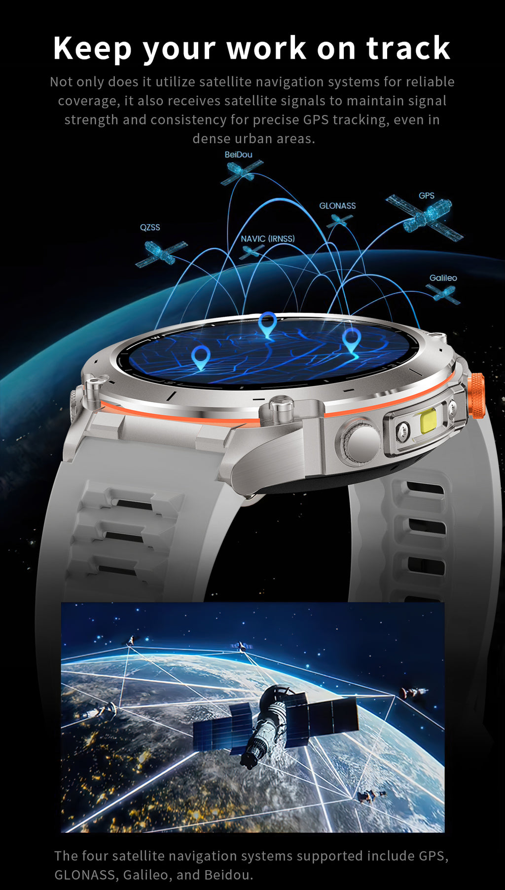 Domars Smart Watch for Men and Women with GPS and Compass,100+ Sports Modes, 30m Waterproof,MIL-STD-810H Durable,1.43" AMOLED Screen,730mAh Battery,For Sports, Adventure,Mountaineering etc